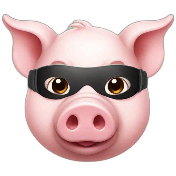 Pig with blindfold and horns emoji