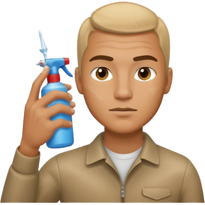 ligth man spraying with spray  emoji