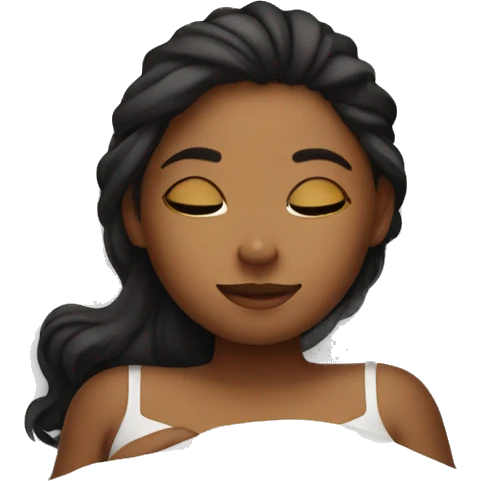 Girl resting in bed  emoji