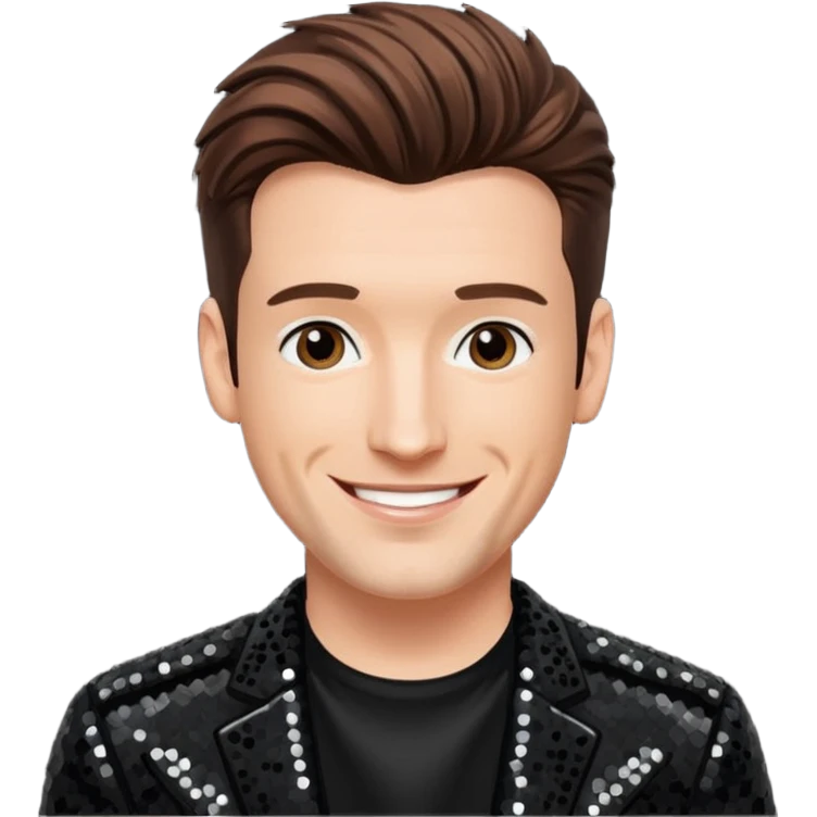 JC Chasez from 'N Sync with brown hair, black sequin outfit emoji
