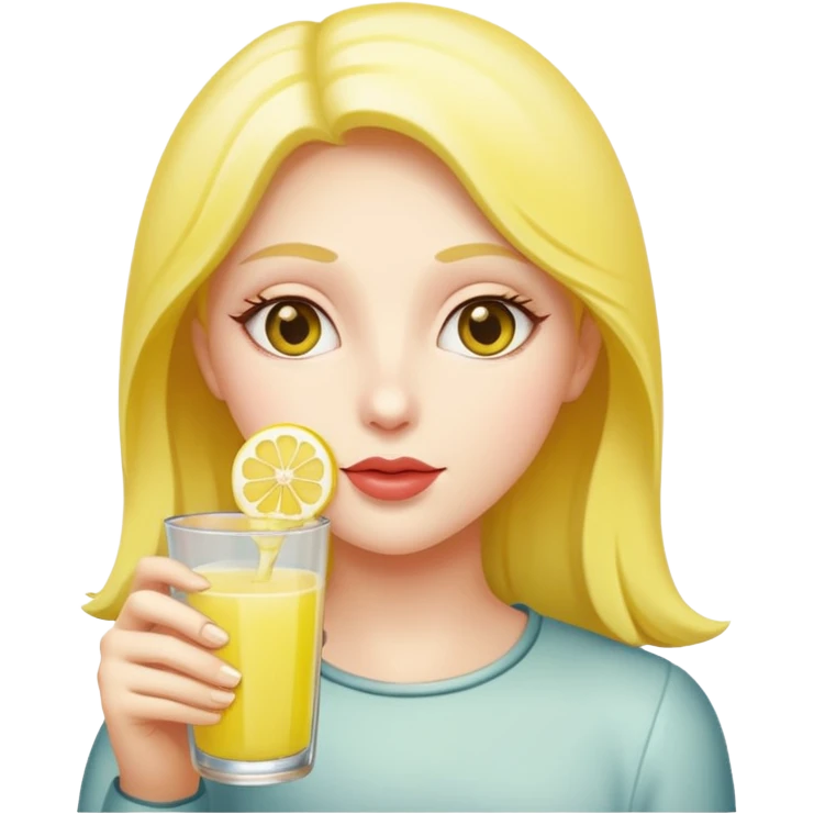 The Rosa roxburghii fruit is personified and then drinks lemon juice. emoji