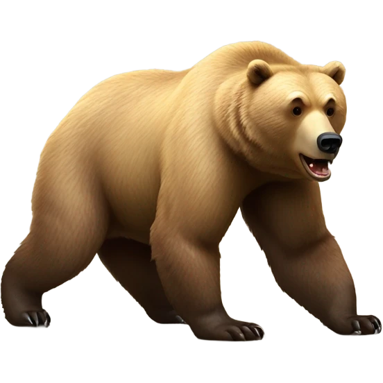 Blonde grizzly bear full body  emoji