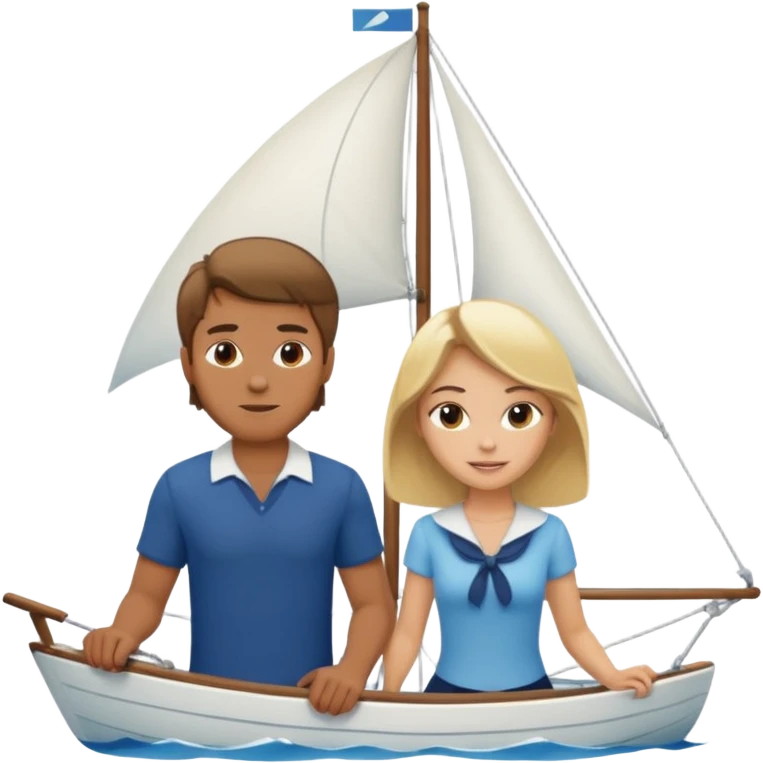 brown haired guy blonde girl sailing emoji