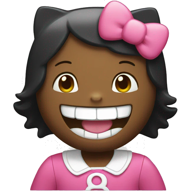 Hello kitty laughing emoji