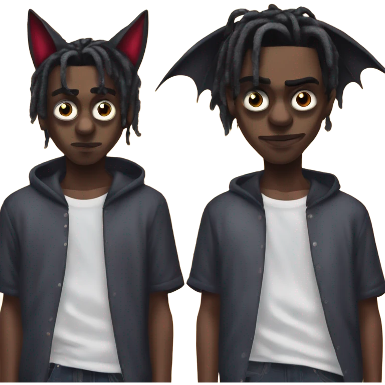 Playboi Carti vampire with cat ears and a tail on all fours emoji