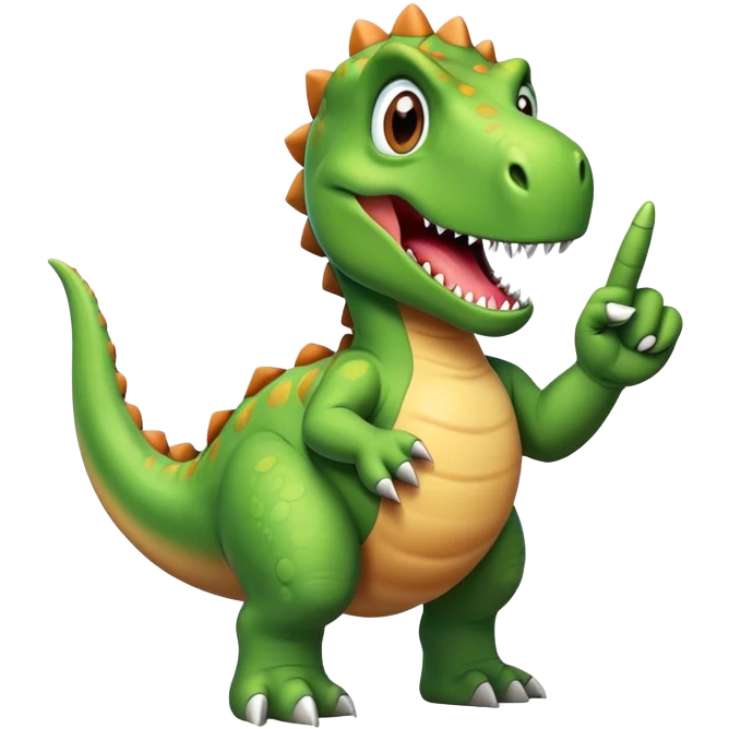 Dinosaur middle finger emoji