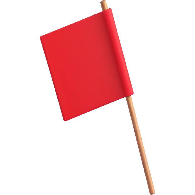 red flag on a wooden stick emoji