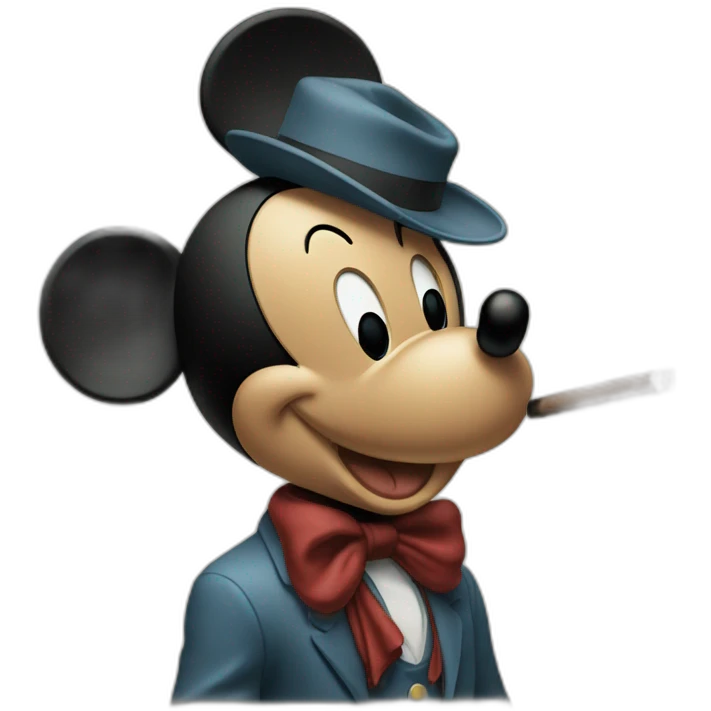 Mickey smoke a cigar emoji