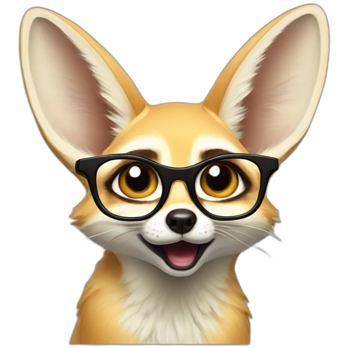 Shocked Fennec with glasses emoji