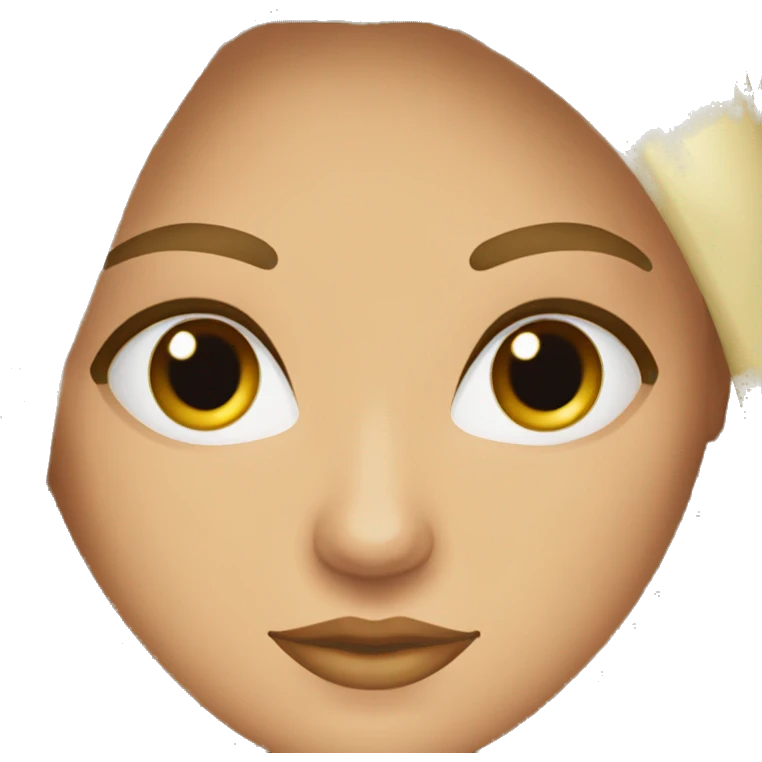 Mujer blanca ojos miel pelo media melena castaña emoji