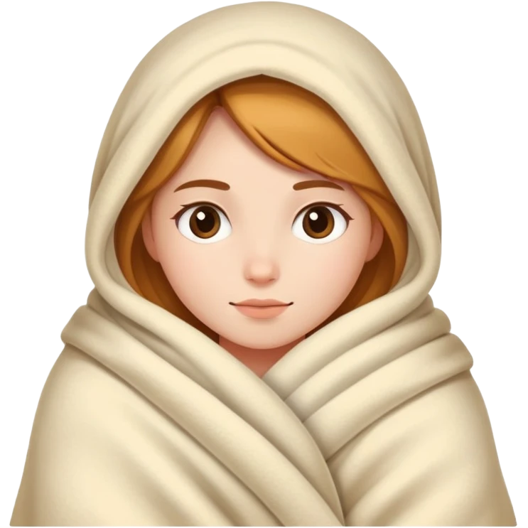girl cozy in blanket emoji