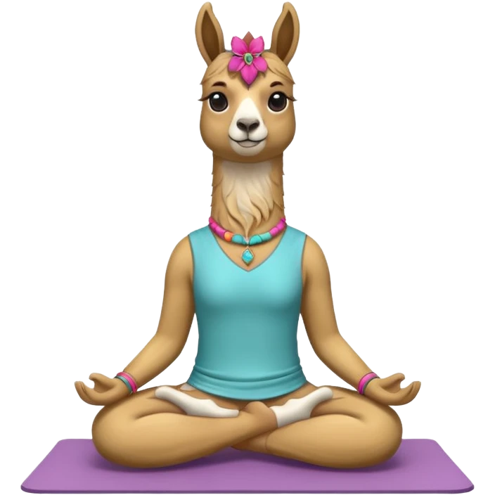 llama doing yoga emoji