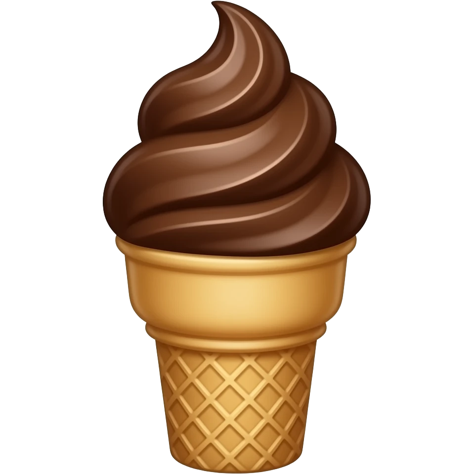 chocolate ice cream cone emoji
