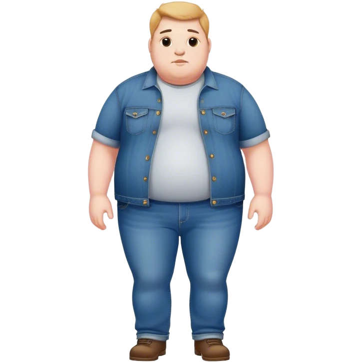 Obese male in denim jeans emoji