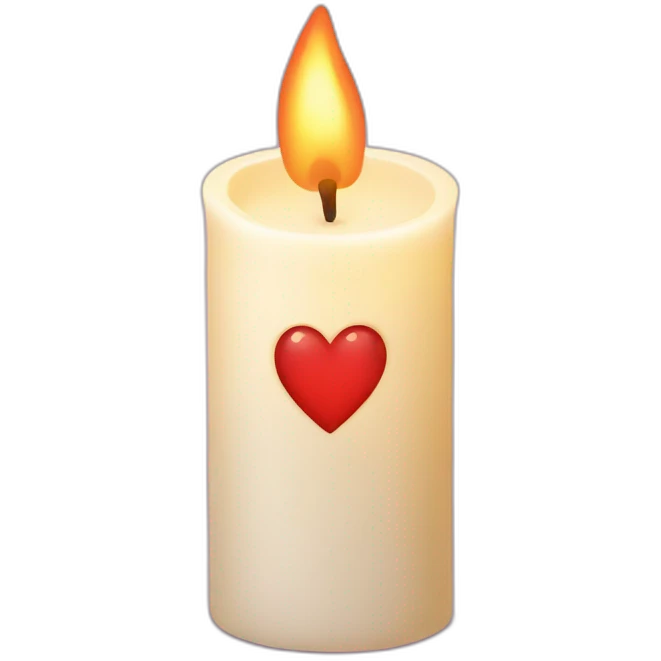 Candle with heart flame emoji
