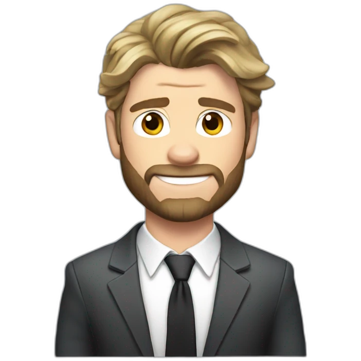 chris-hemsworth cartoon wearing suit emoji