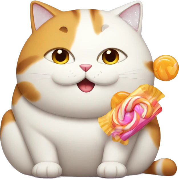 fat cat eating candy emoji