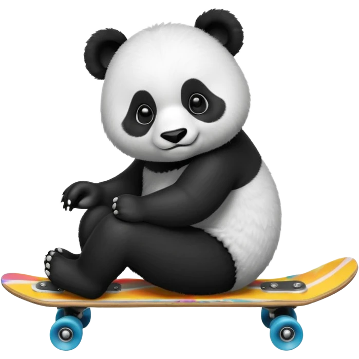 panda sitting on a skateboard emoji
