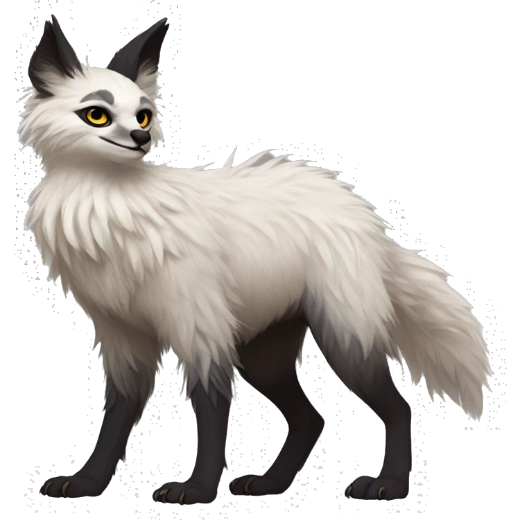 Modern Realistic Rare Fantasy Fluffy Vernid-Trico-species by LiLaiRa, full body emoji