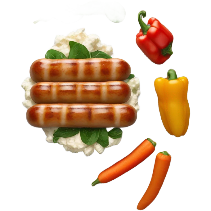 chicken sausage and cottage cheese with veggies emoji