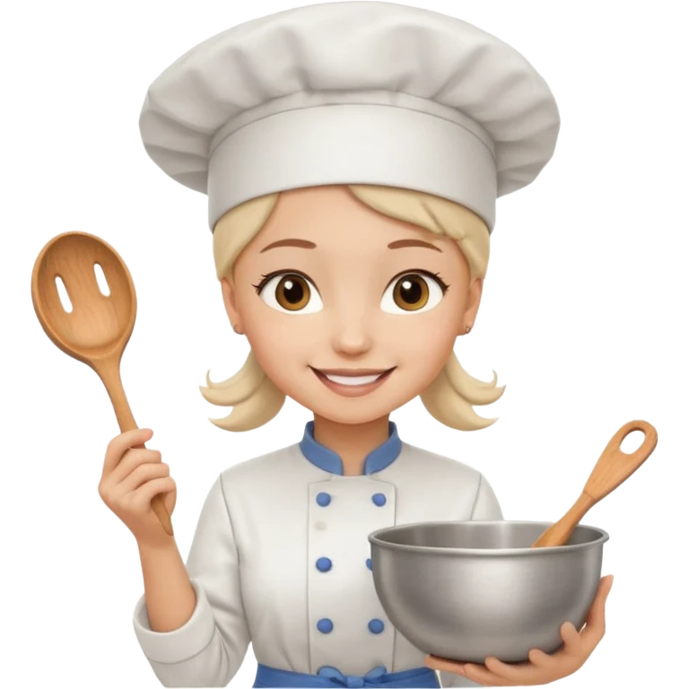 Young female baker – wearing white chef hat

 emoji
