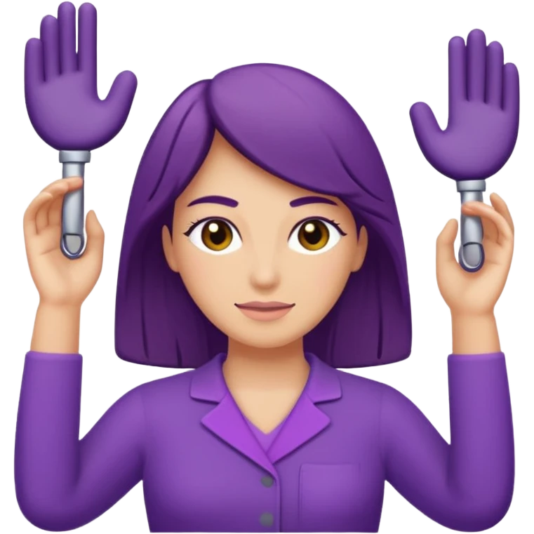 emoji de camilla de valoracion de fisioterapia color morado  emoji