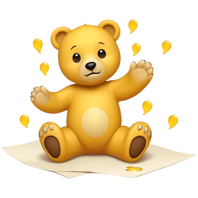Yellow bear prints emoji