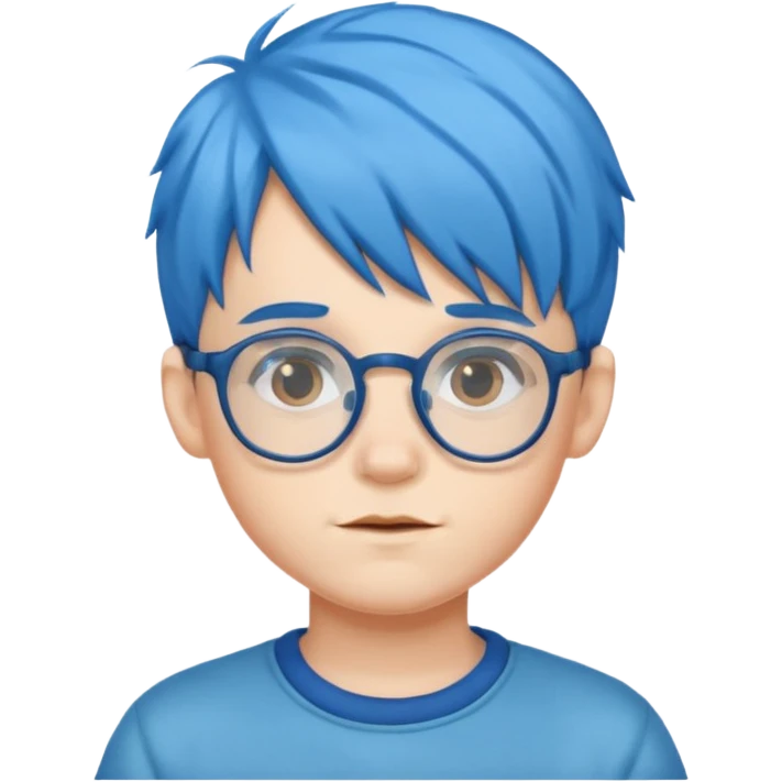 blue haired kid with glassesü emoji