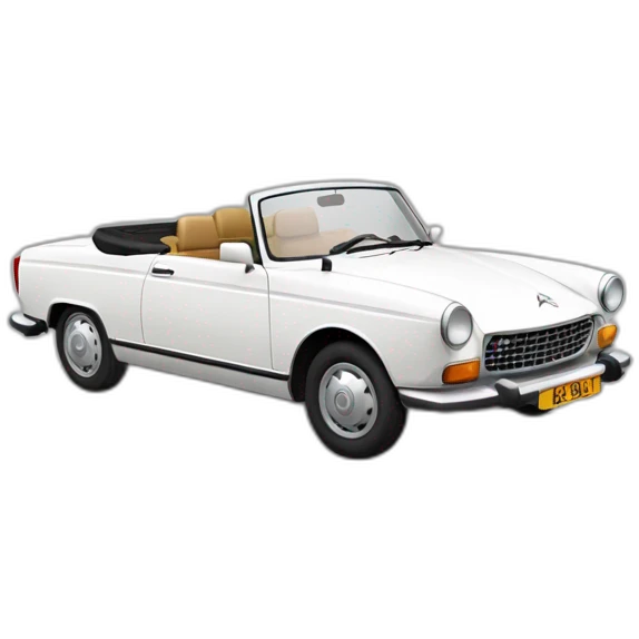 white peugeot 404 cabriolet emoji
