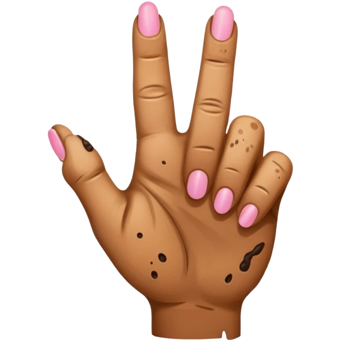 Hand with muddle finger, thumb, and pinky out emoji
