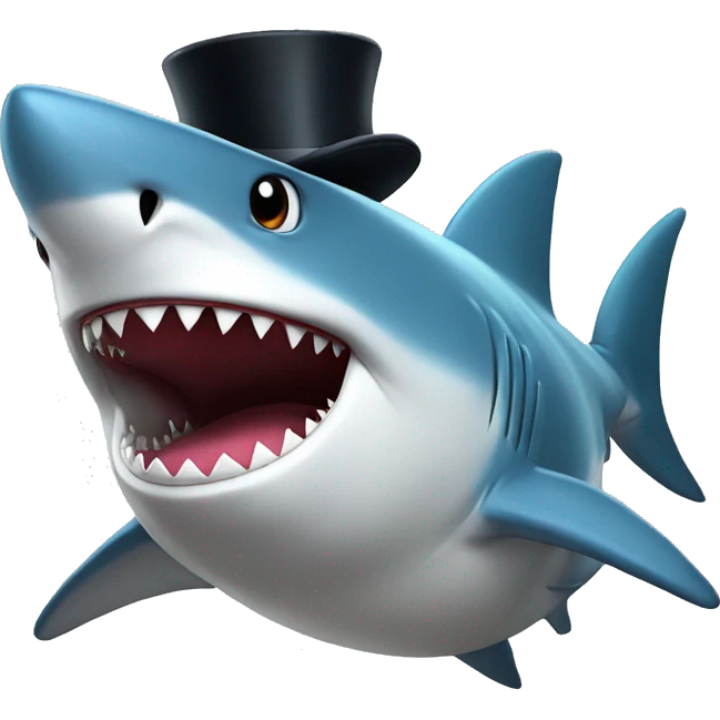 Shark with top hat  emoji