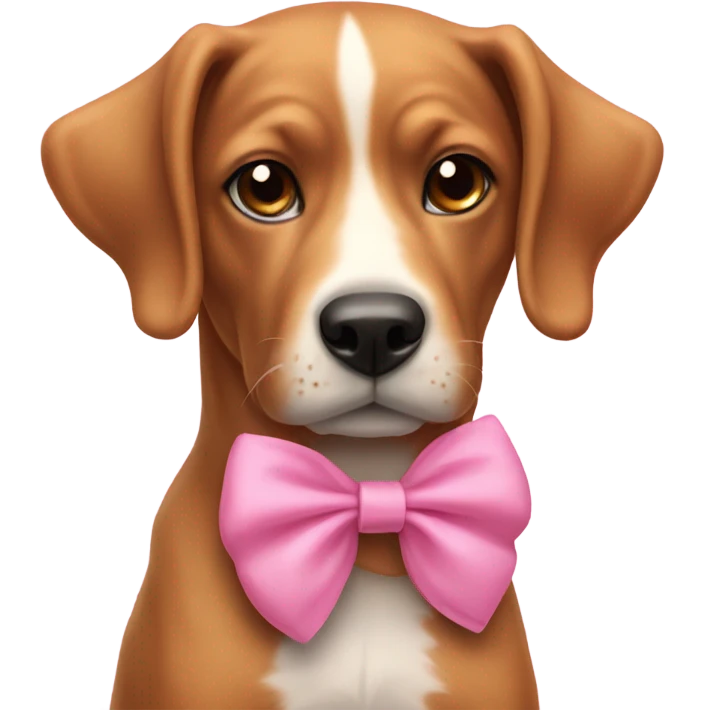 Pattadale dog with a pink bow emoji