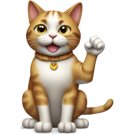 Cat making ok sign with paw emoji