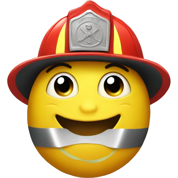 A lemon with but in a fireman outfit smiling emoji