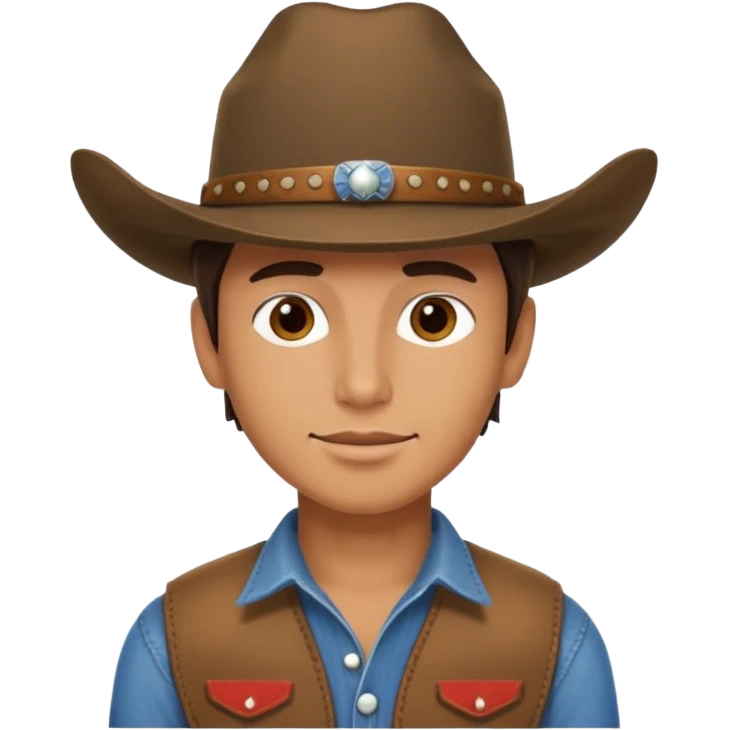 Cara de un vaquero guapo joven  emoji