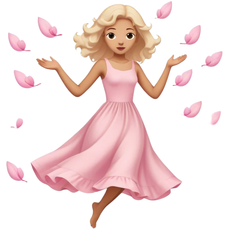 pastel pink spring dress floating in the air emoji