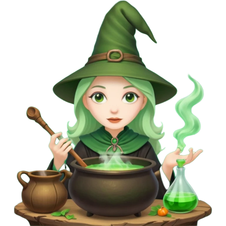 green witch cooking potion emoji