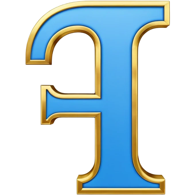 Bold Blue-White-Gold Font Big Capital “I” Letter  emoji