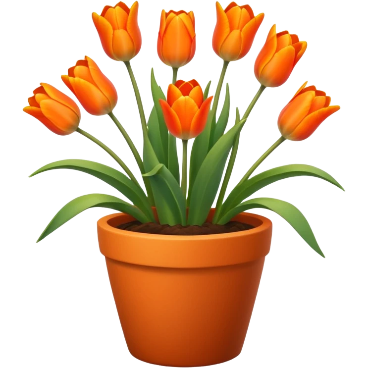 orange tulips flower pot emoji