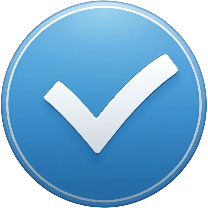 Blue circle Verification tick emoji