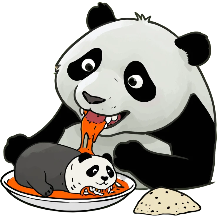 Panda eating dead panda emoji