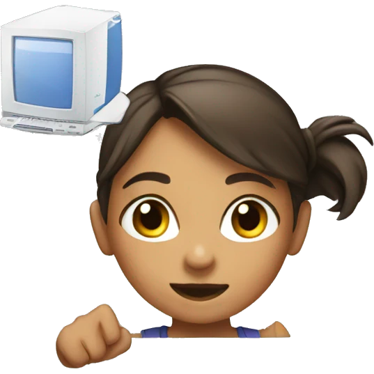 Girl breaking a pc set up emoji