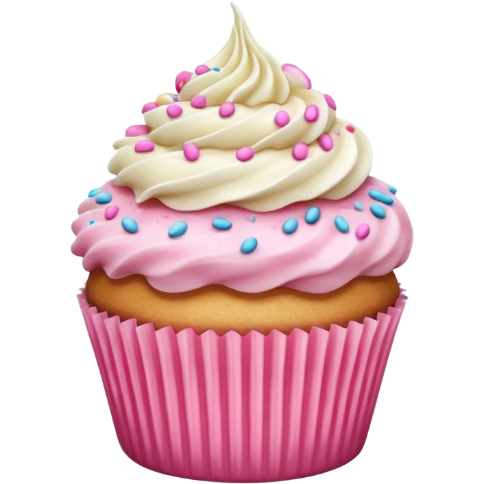 Cupcake with pink icing emoji