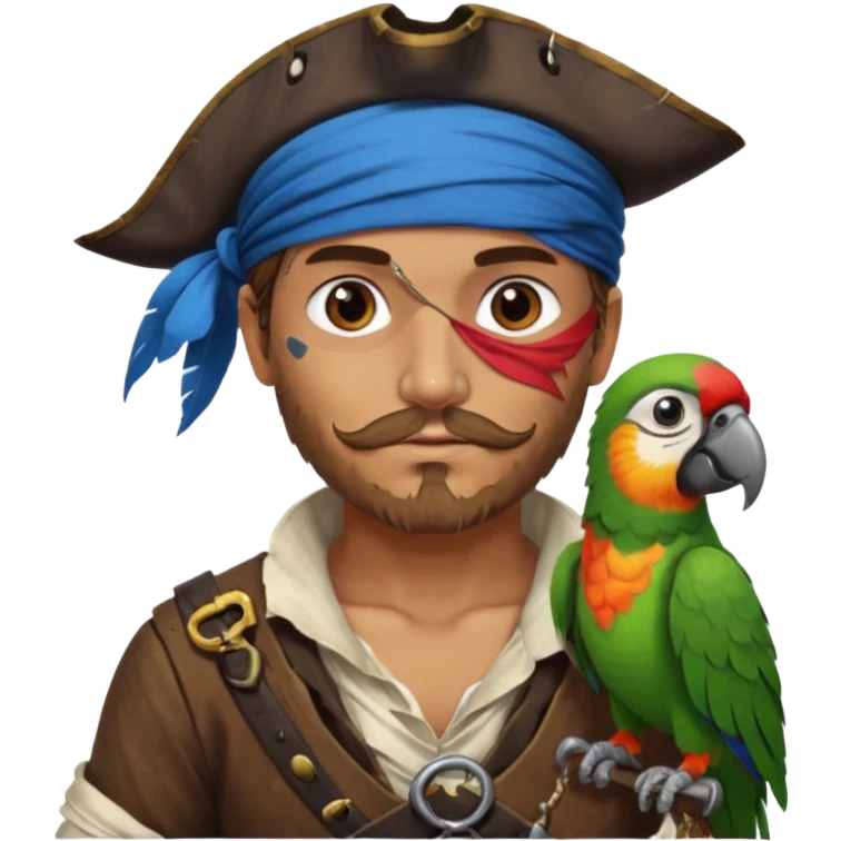 pirate and parrot emoji