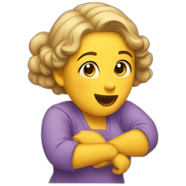 Woman squeezing her bahonkers emoji