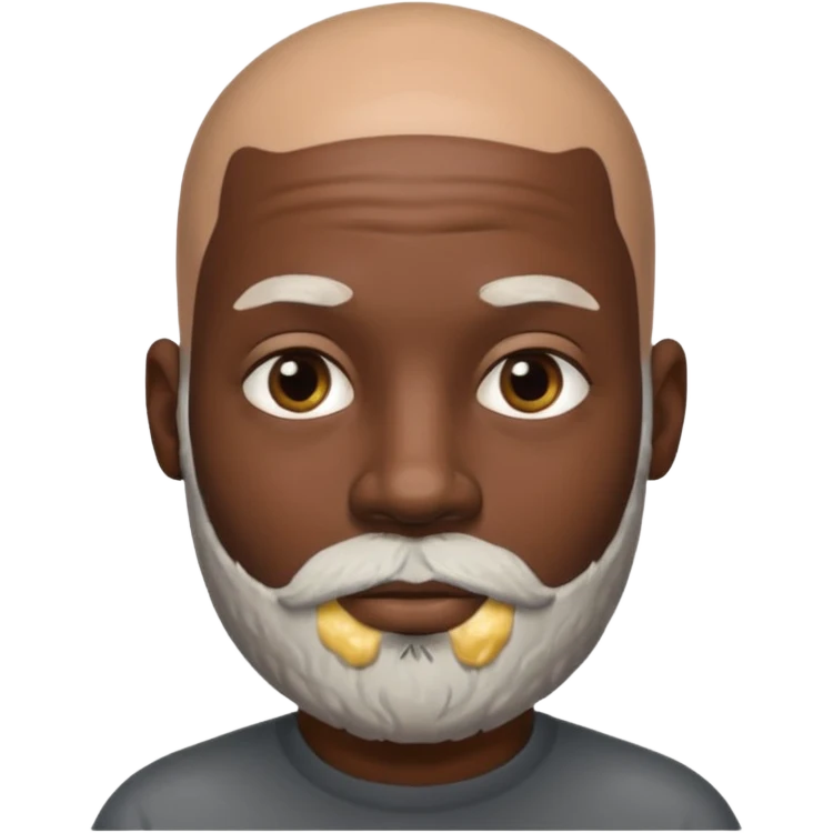 African American male bald salt & pepper beard emoji