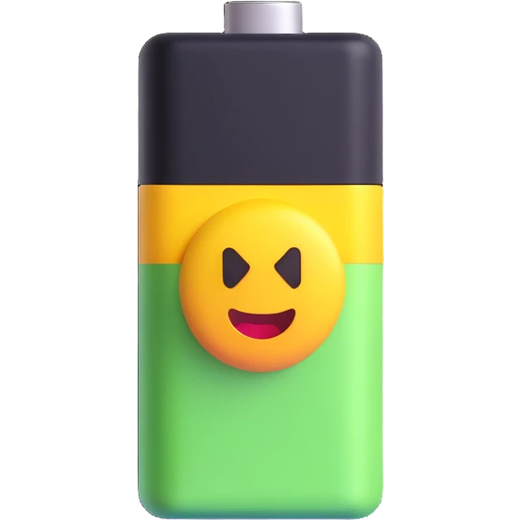 3D battery charge emoji, 70% charged emoji