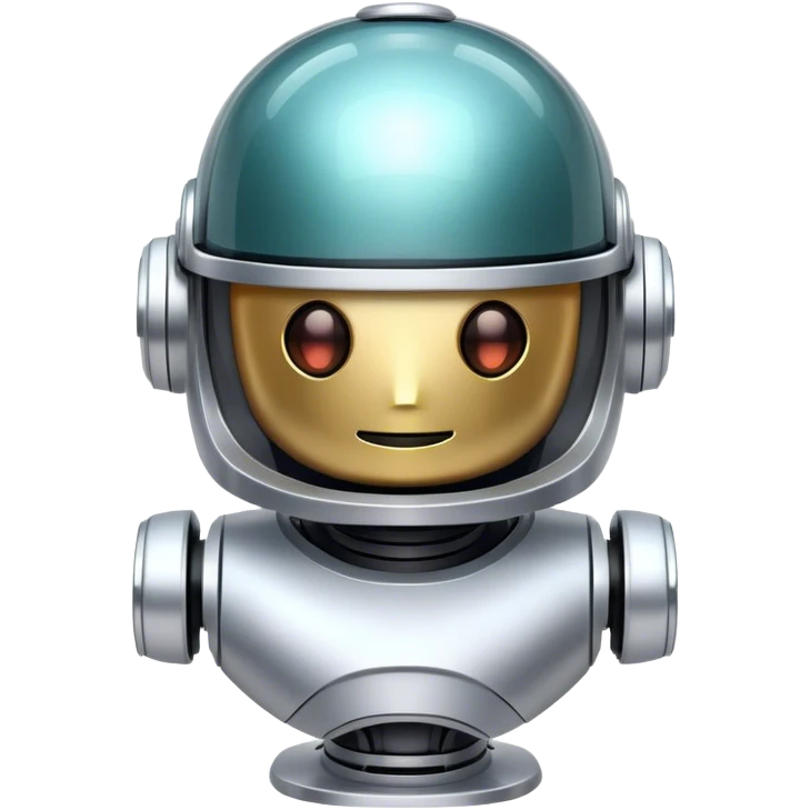 robot with a round helmet made of gl emoji