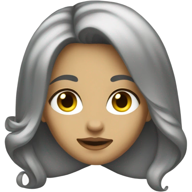 Make a girl with hair color gold and eyes gray  emoji