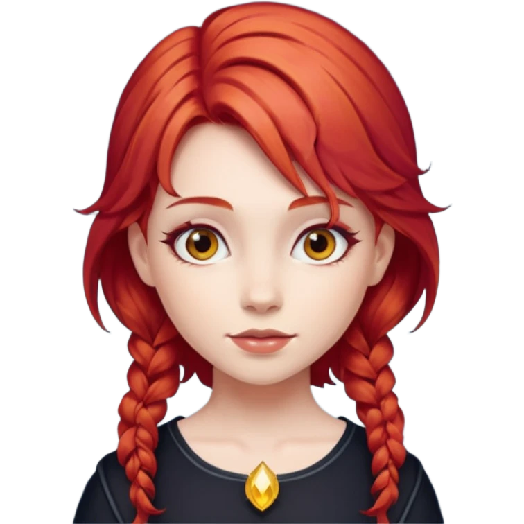 Hada, roja, con alas y unas carita mágica emoji